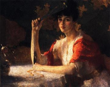 Red And Gold Artwork by Frank Weston Benson
