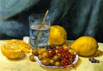 Still LIfe with Lemons, Red Currants and Gooseberries Artwork by Claude Raguet Hirst