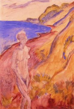 Woman On The Beach Artwork by Erich Heckel