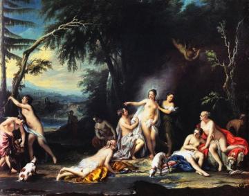 Diana Bathing With Her Nymphs Artwork by Jacopo Amigoni