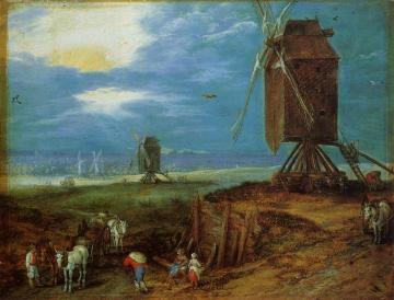 Windmills Artwork by Jan Bruegel the Elder