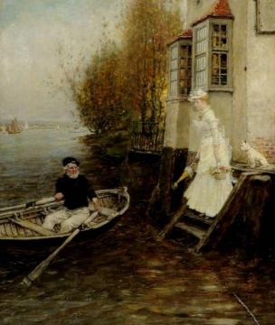 The Ferry, A Dainty Fare Artwork by George Henry Boughton