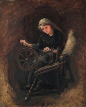 Woman At A Spinning Wheel Artwork by Beatrice Offor