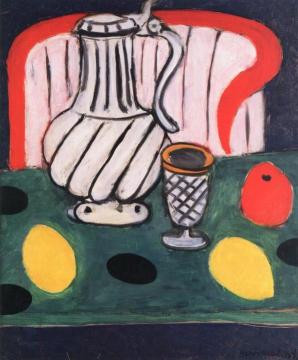Tin Pitcher, Lemon and Armchair Artwork by Henri Matisse