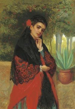 A Spanish Beauty Artwork by John Bagnold Burgess