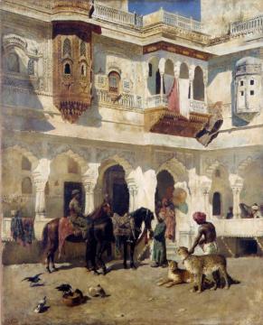 Rahaj Starting On A Hunt Artwork by Edwin Lord Weeks