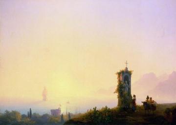 Chapel on seashore Artwork by Ivan Constantinovich Aivazovsky
