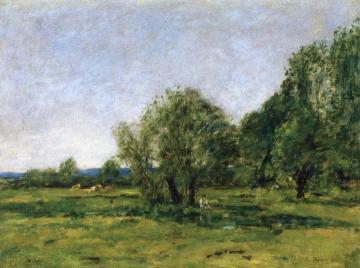 Caudebec-en-Caux, Pond and Fisherman Artwork by Eugène-Louis Boudin