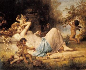 Venus And Her Attendants Artwork by Hans Zatzka