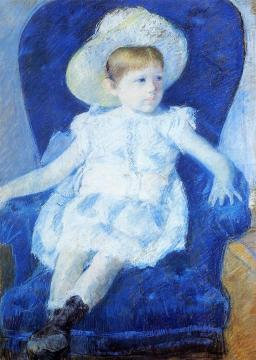 Elsie in a Blue Chair Artwork by Mary Cassatt