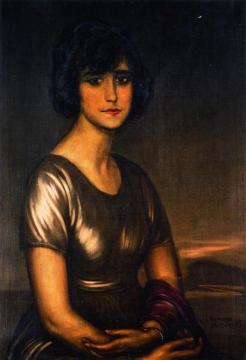 Retrato de Dama Joven Artwork by Julio Romero de Torres