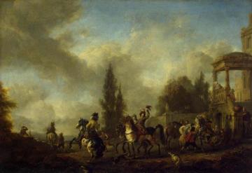 Huntsmen Setting Out Artwork by Philips Wouwermans
