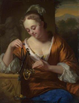 Allegory of Virtue and Riches Artwork by Godfried Schalcken