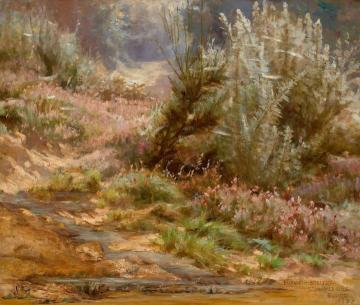 Wildflowers By A Stream Artwork by Elizabeth Strong