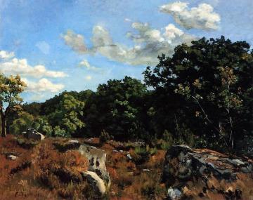 Landscape At Chailly Artwork by Jean Frederic Bazille