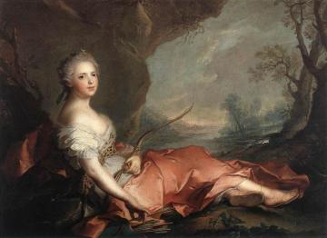 Marie Adelaide of France as Diana Artwork by Jean-Marc Nattier