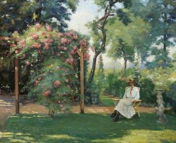 Sitting by the Rose Frame Artwork by Albert Ranney Chewett