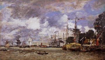 Antwerp, Boats on the River Scheldt Artwork by Eugène-Louis Boudin