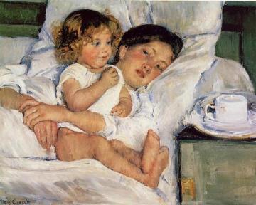Breakfast In Bed Artwork by Mary Cassatt