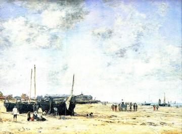 The Beach at Berck Artwork by Eugène-Louis Boudin