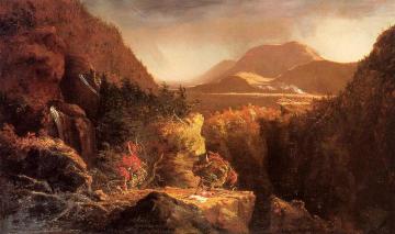 Landscape with Figures: A Scene from 'The Last of the Mohicans' Artwork by Thomas Cole
