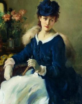 An Elegent Woman Artwork by Fernand Toussaint