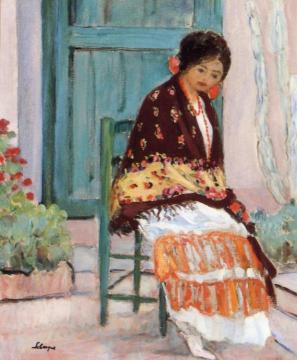 Woman in a Shawl Artwork by Henri Lebasque