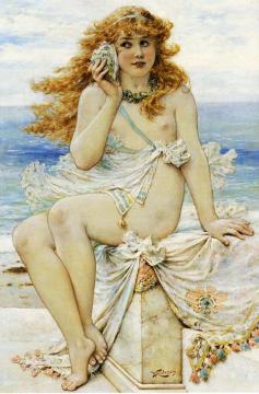 Nymph with Conch Shell Artwork by William Stephen Coleman
