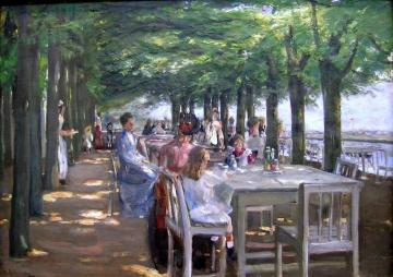 At the Terrace of Restaurant Jakob Artwork by Max Liebermann