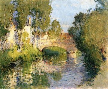 Bridge over the River at Monthulet Artwork by Pierre Eugène Montézin