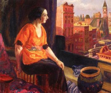 Stein At Studio Window, Sixth Avenue Artwork by John Sloan
