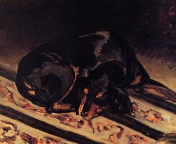 The Dog Rita Asleep Artwork by Jean Frederic Bazille