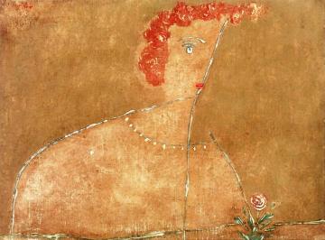 Woman with Necklace Artwork by Paul Klee