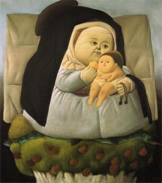 Madonna And Child Artwork by Fernando Botero
