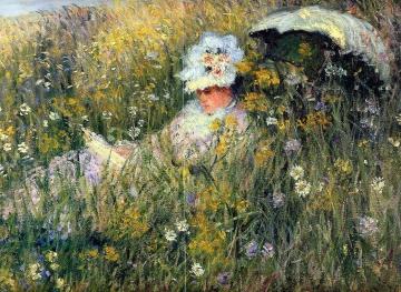 In the Meadow (detail) Artwork by Claude Oscar Monet