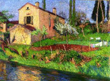 La Maison de Marie-Louise au Printemps à la Bastide-du-Vert Artwork by Henri Martin