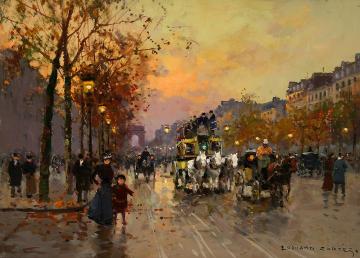 Champs-Elysees Artwork by Edouard Léon Cortes