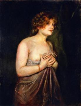 Half Nude Artwork by Fritz von Lenbach