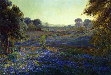 Bluebonnets At Late Afternoon, Near La Grange, Texas Artwork by Julian Onderdonk