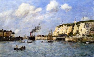 Entrance to the Port, Dieppe Artwork by Eugène-Louis Boudin