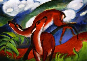 Red Deer II Artwork by Franz Marc