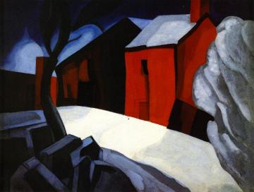 Night and Snow Artwork by Oscar Bluemner