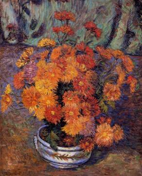 Vase Of Chrysanthemums Artwork by Armand Guillaumin
