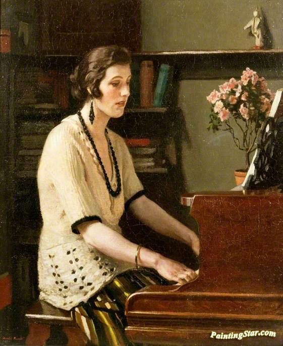 At The Piano Artwork by Harold Knight