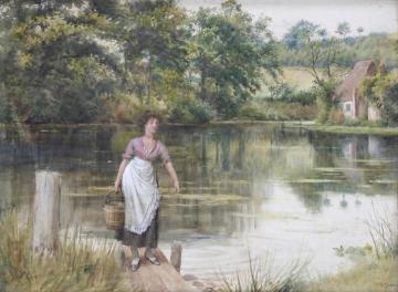 Fetching Water Artwork by George Goodwin Kilburne