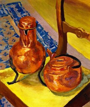 Still LIfe of Copper on a Chair Artwork by Giovanni Giacometti
