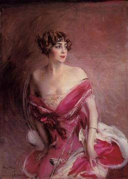 Portrait of Mlle de Gillespie,  'La Dame de Biarritz' Artwork by Giovanni Boldini