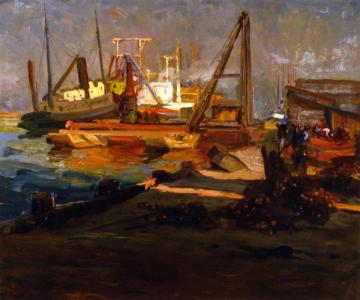 San Pedro Harbor Artwork by Jean Mannheim