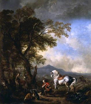 The Conversion of Saint Hubert Artwork by Philips Wouwermans