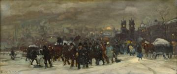 Paris in Winter Artwork by Antal Berkes